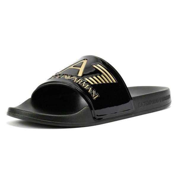 EA7 Water Sports Men's Black/Gold Slides