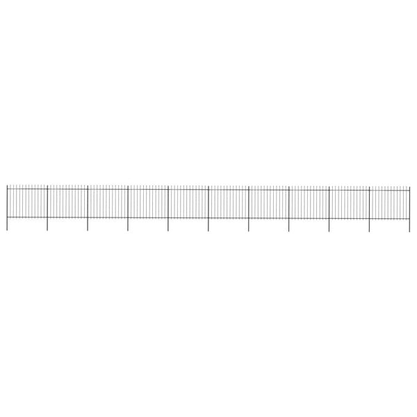 Berkfield Garden Fence with Spear Top Steel 17x1.5 m Black