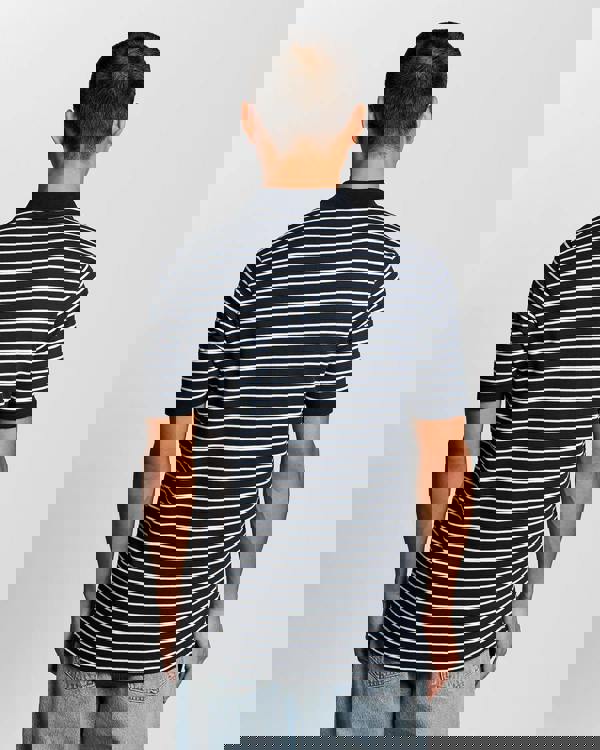 Lyle & Scott Pique Breton Mens Polo Shirt - W403 Dark Navy/White | CHO | Designer Mens Short Sleeve Polo Shirts