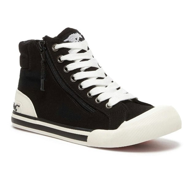 Rocket Dog model Jazzin Hi Hi Top Female in Black