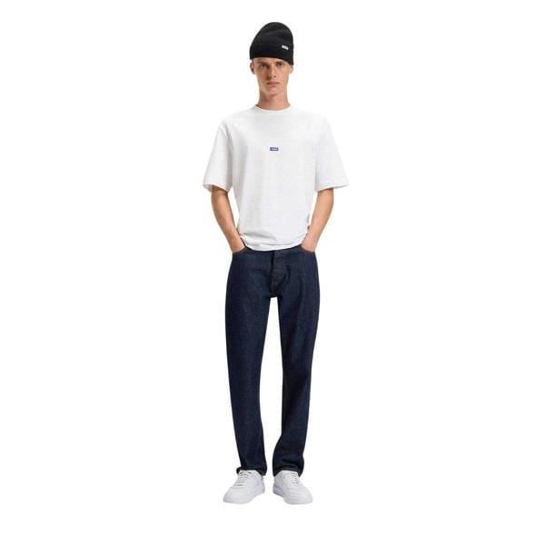 Hugo Mens Nieros Logo Regular Short-Sleeved T-Shirt - White - 
