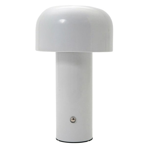 Gloss White Modern Mushroom Style Rechargeable LED Touch Dimmable Table Lamp Image 1