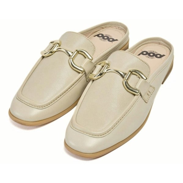 Pod Mila Leather Women's Taupe Mules