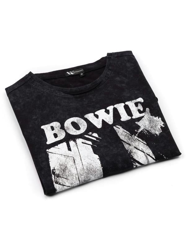 David Bowie Mens Black Bowie Short Sleeved T-Shirt