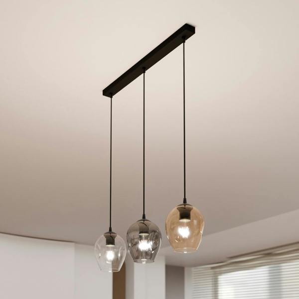 Emibig ISTAR Pendant lamp  3 x E27 Black with Transparent, Graphite and Amber Shade