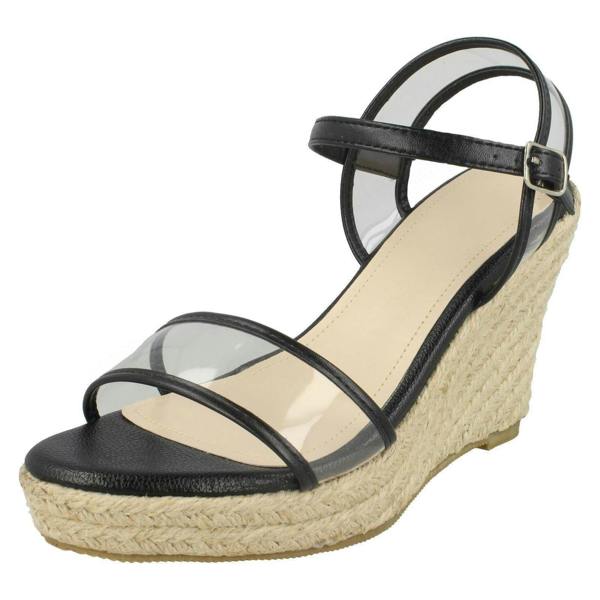 Savannah Ladies Savannah Transparent Strap Wedges