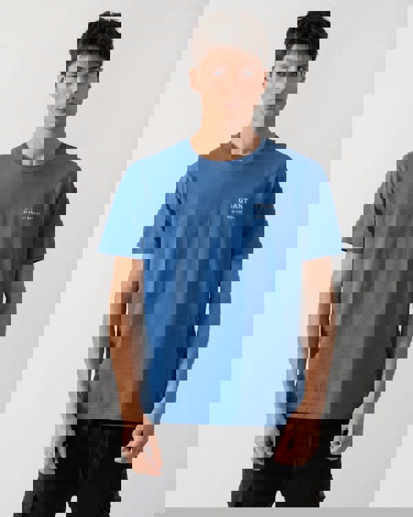 GANT Mens Small Graphic Short Sleeve T-Shirt - 407 Rich Blue