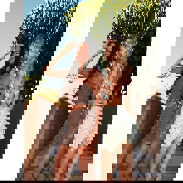 Pink Vanilla Sequin Embroidered Bandeau Top