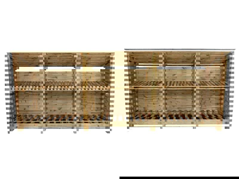 Arbor Garden Solutions Wooden Log Store (Roof Sloping Back) with Shelf W-335cm, H-126cm or 180cm, D-88cm