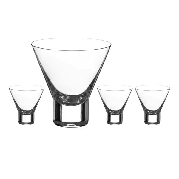 Diamante Auris Stemless Martini Glasses - Set of 4