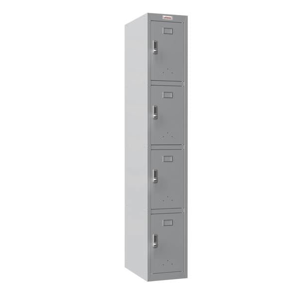 Phoenix Safe Phoenix PL Series PL1430GGE 1 Column 4 Door Personal locker in Grey with Electronic Locks