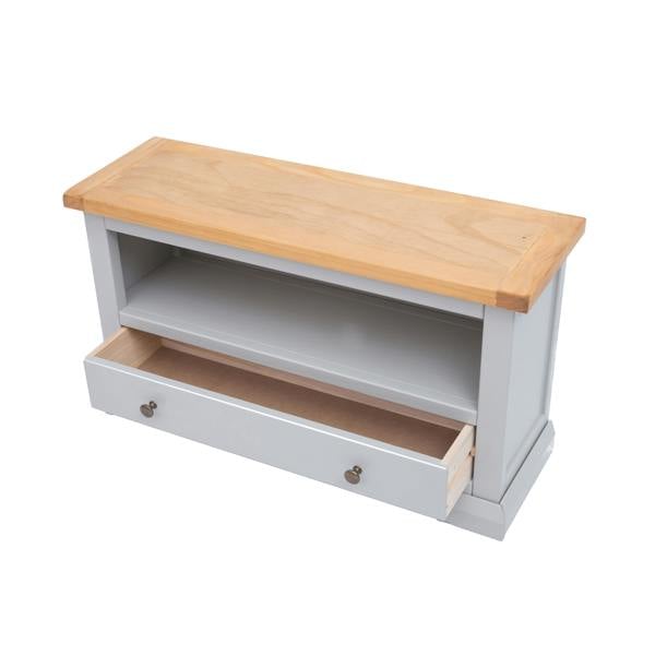 Cabinet Bits Loreo Light Grey 1 Drawer TV Cabinet Brass Knob