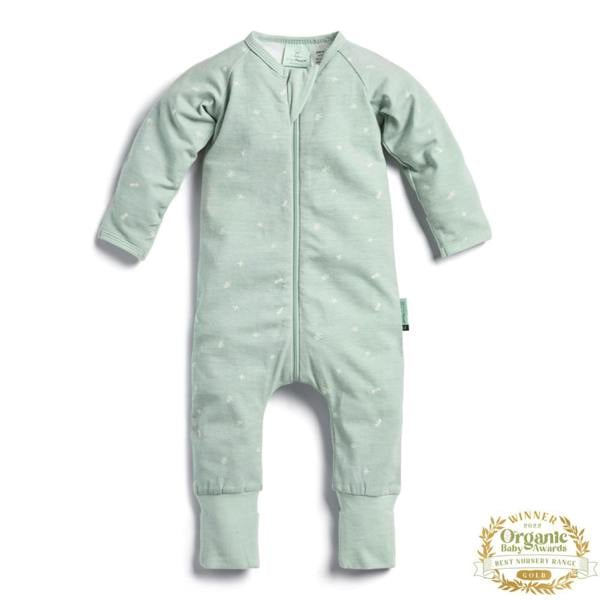 ergoPouch - Organic Layers Long Sleeve Babygrow - Sage - Mild 0.2 TOG