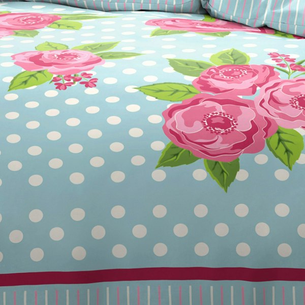 Velosso Floral Print Cotton Blend Duvet Cover Set with Button Enclosure and Vibrant Colours, Includes Reversible Duvet and Pillowcases