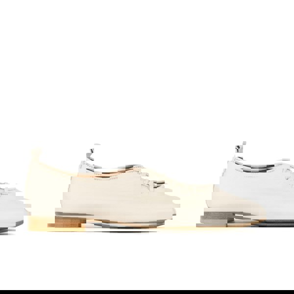 Embassy London Skyline - Cream Suede - Women's Leather Lace Up Ballet Pump