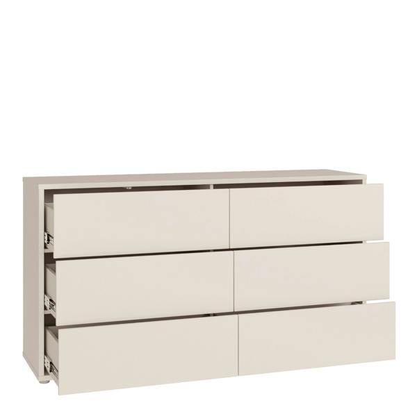 Alice Springs 6 Drawer Wide Chest with Push-to-Open Drawers in Sand
