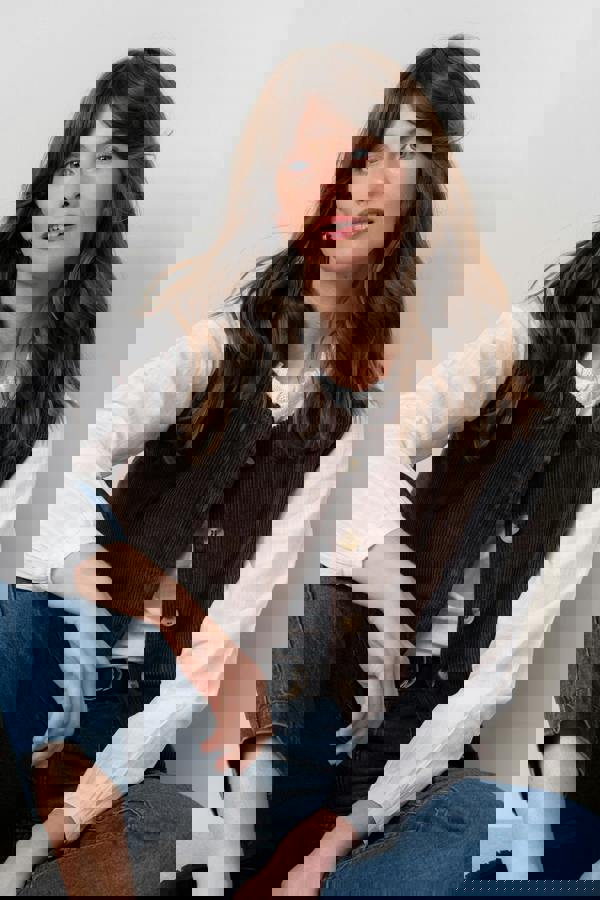 Dusk Stretch Cotton Jumbo Cord Gilet Chocolate | Lily and Me Clothing