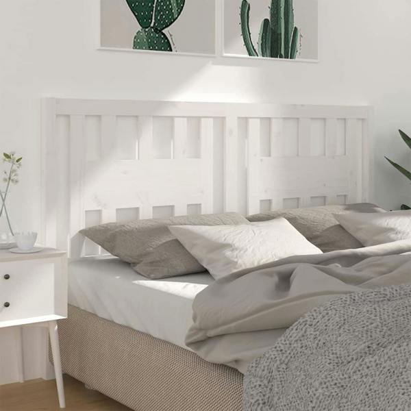 Berkfield Headboard White 146x4x100 cm Solid Wood Pine