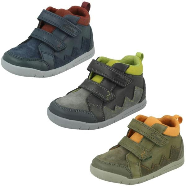 Clarks Boys Clarks Hook & Loop Casual Ankle Boots Rex Park