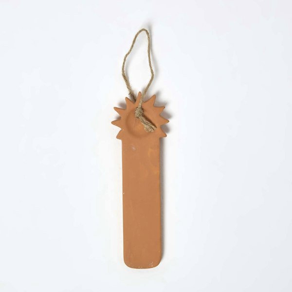 HOMESCAPES Outdoor Thermometer with Orange Sun Design