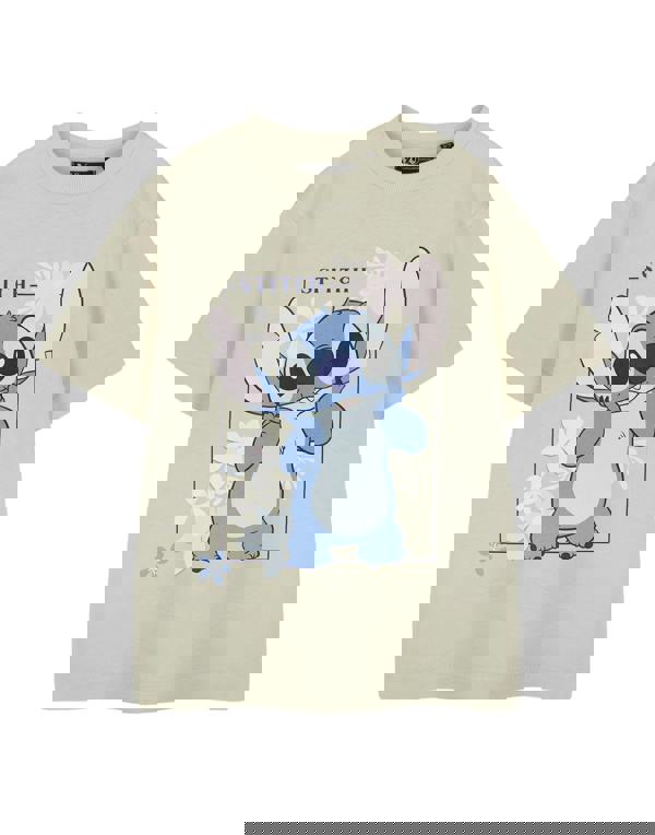 Lilo & Stitch Lilo & Stitch Girls Beige Big Character Short Sleeved T-Shirt