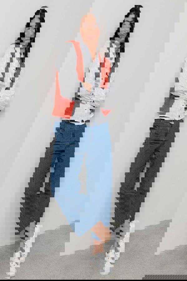 Lily & Me Marly Sleeveless Pointelle Knit Cardigan Red