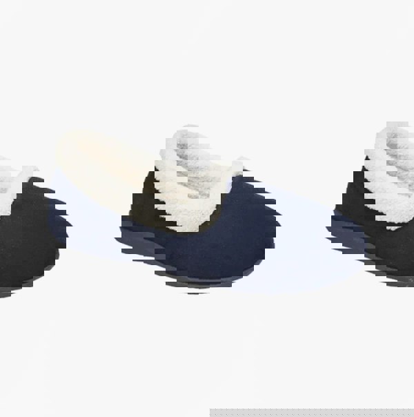 Sleepers SANDIE II Womens Textile Collared Full Slippers Navy