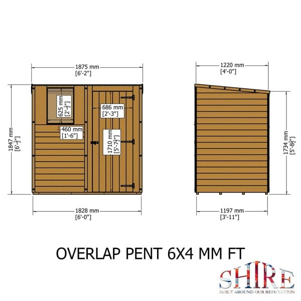 Shire Overlap Pent 6x4 Storage Shed - Best Shed