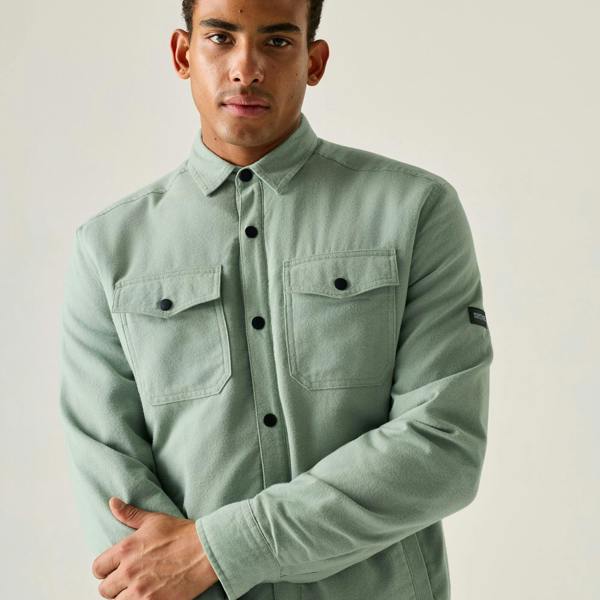 Regatta Mens Spennith Plain Shirt Jacket - Glacier Green/Abbeystone