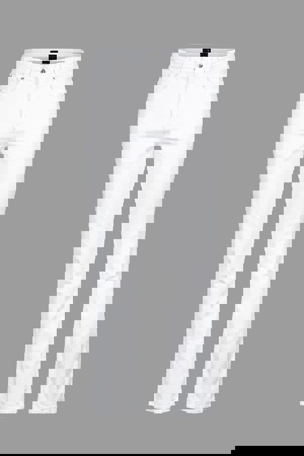 ENORSIA Men's White Slim Fit Essential Stretch Jeans