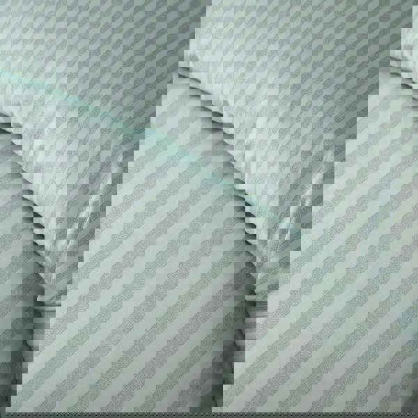 Catherine Lansfield Epping Textured Stripe Reversible Duvet Cover Set Green