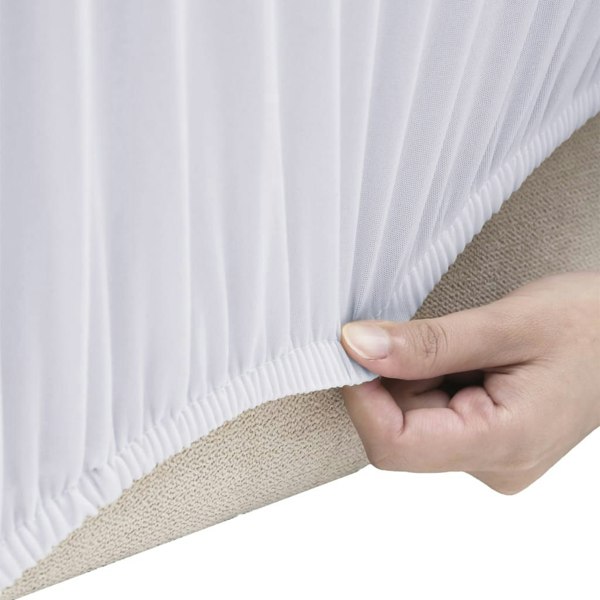 Berkfield 2-Seater Stretch Couch Slipcover White Polyester Jersey