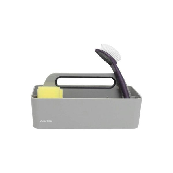 CALITEK Cleaning Caddy with Gripped Handle for Organised Cleaning Products Grey
