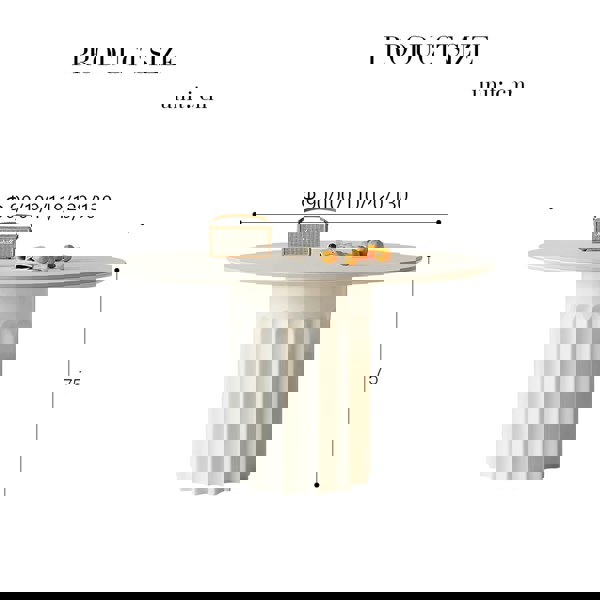 Rit Concept Heman Round Dining Table, White & Cream