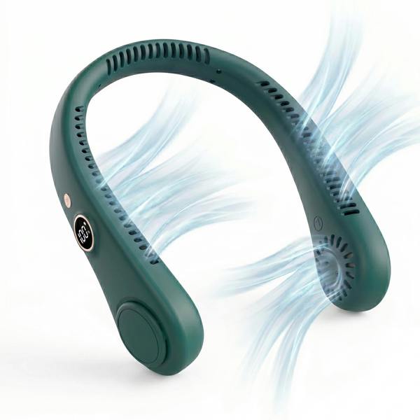 Dragodirect Portable Rechargeable Bladeless Digital Mini Neck Cooling Fan