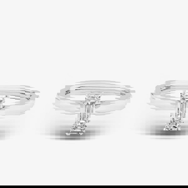 1888 Collection 9ct White Gold 0.50ct Emerald Cut Diamond Solitaire Ring EPP01-9W-0.50-H-SI2