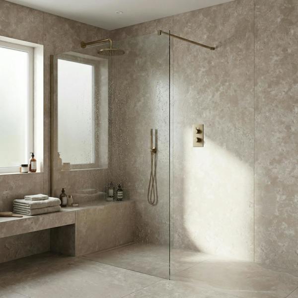 Britwall Concrete Beige Matt PVC Shower Panel – Matt Finish Beige
