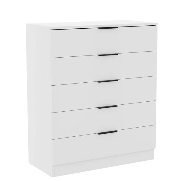 Vida Designs Trega 5 Drawer Chest, Black
