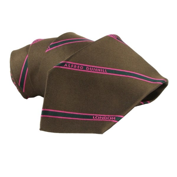 Dunhill selvedge repeat tie&nbsp;in a twill mulberry silk&nbsp;fabric