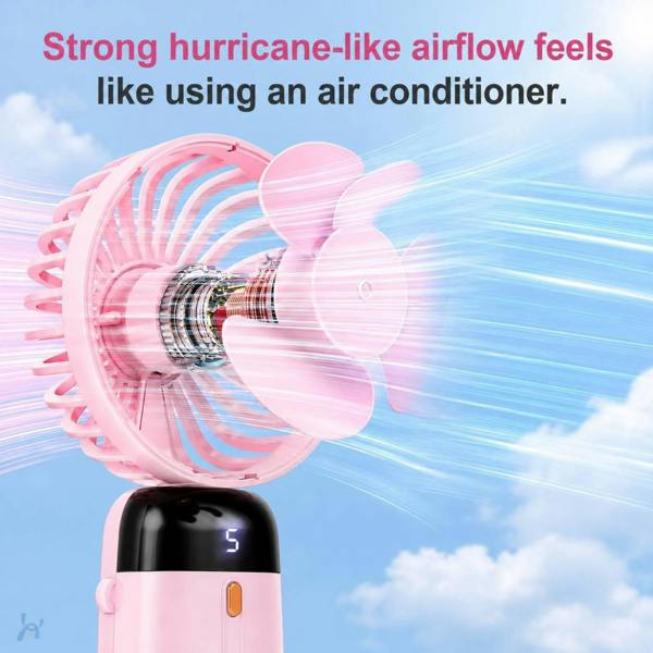 Dyzi Portable Handheld Mini Fan Rechargeable with Stand USB C 3 Speed
