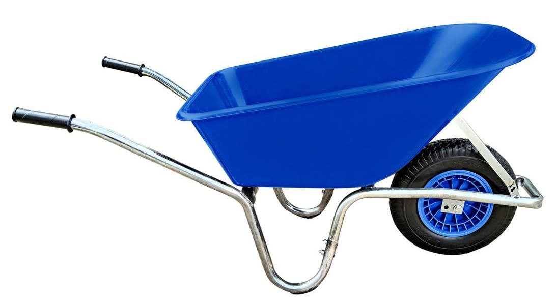 Bristol Tool Company 1894 Big Mucker 120 Kg/100L Heavy Duty Wheelbarrow, Galvanised Frame, Pneumatic Wheel, Blue