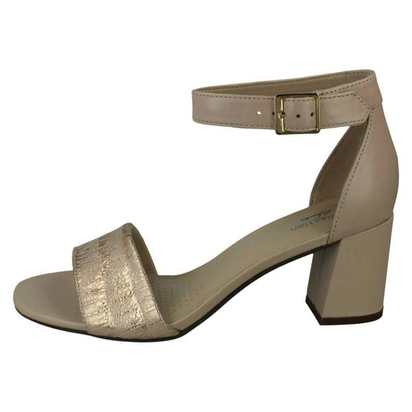 Clarks Ladies Clarks Heeled Ankle Strap Sandals Jocelynne Cam