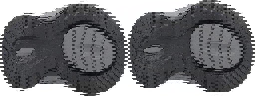 Hush Puppies Tucker Mens Casual Lace Up Smart Leather Shoes, close-up view of the sturdy black sole with tread pattern.