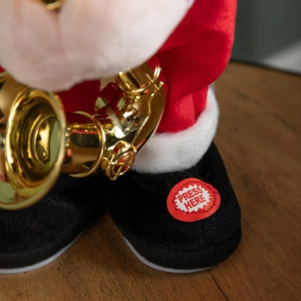 Samuel Alexander 35cm Battery Powered Animated and Singing Santa with Saxophone Decoration