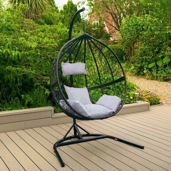 Jardi 2 Black Egg Chairs