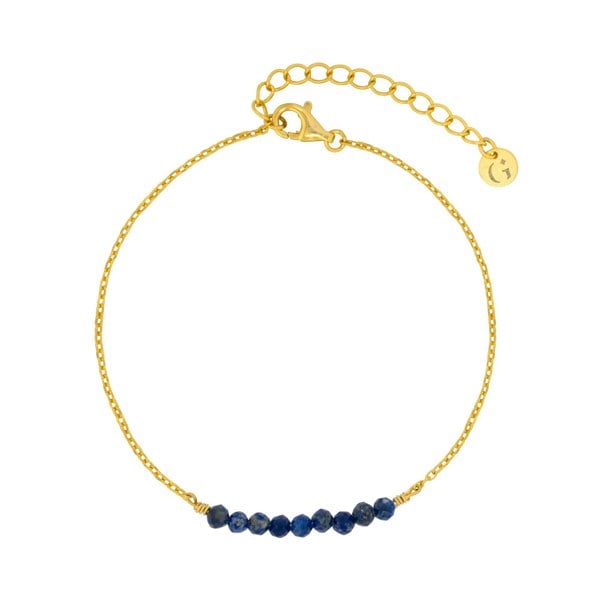 Gold Trip Blue Lapis Beads Bracelet