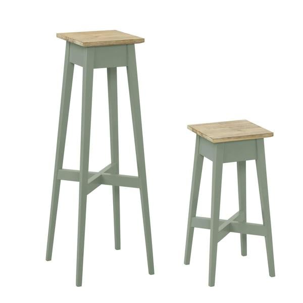 Statement Furniture Florence Plant Stands Set of 2, Tall Small Wooden Plant Holders Assembled