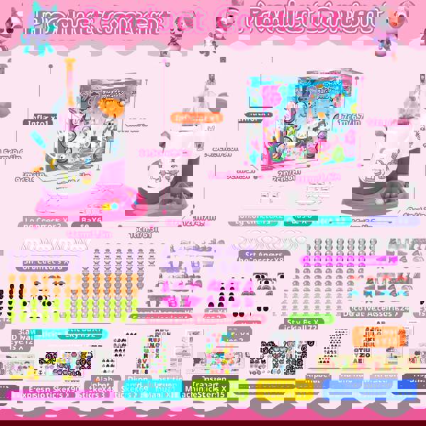 deAO Toys Magic Happy Balloon Game for Kids DIY Inflating Balloon Toy with Pump Machine & Cute Figures Interactive Educational Party Game for Children