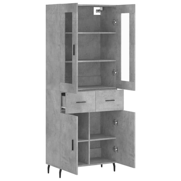 Berkfield Highboard Concrete Grey 69.5x34x180 cm Engineered Wood