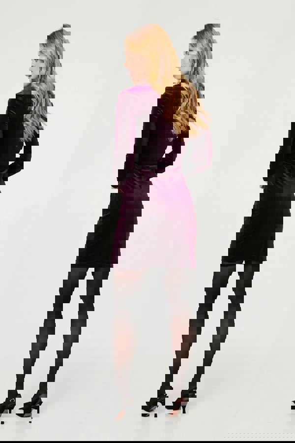 Purple | Velvet Texture Ruched Bodycon Mini Dress
